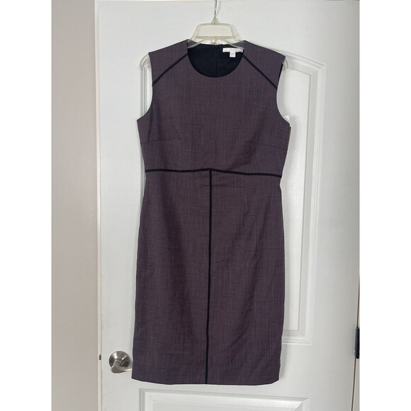 Hugo Boss Difana Purple Tweed Stretch Wool Dress Size 10 - Picture 4 of 10